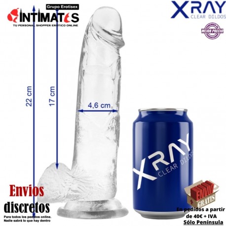 , que puedes adquirir en intimates.es "Tu Personal Shopper Erótico"Consolador realista transparente 220mm · X Ray