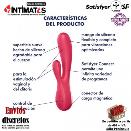 Mono Flex · Vibrador rojo con App · Satisfyer, que puedes adquirir en intimates.es "Tu Personal Shopper Erótico"