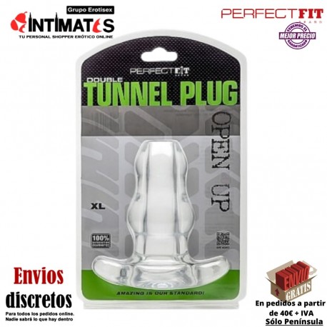 Double Tunnel Plug Clear XL · Perfect Fit, que puedes adquirir en intimates.es "Tu Personal Shopper Erótico"