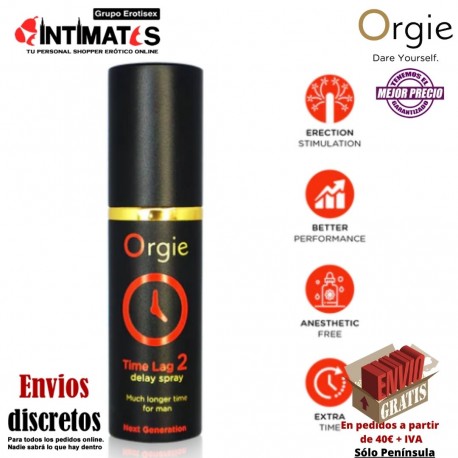 Time Lag · Spray retardante · Orgie, que puedes adquirir en intimates.es "Tu Personal Shopper Erótico"