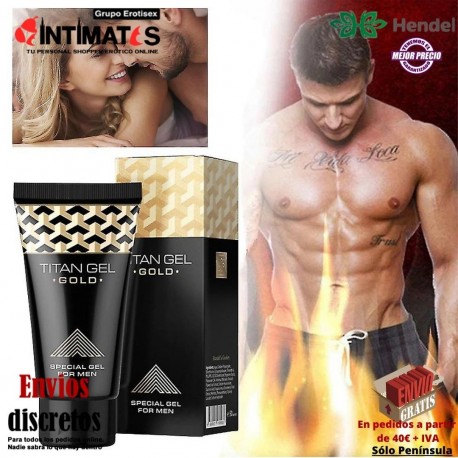 Titan Gel Gold · Gel especial para hombres · Hendel, que puedes adquirir en intimates.es "Tu Personal Shopper Erótico"
