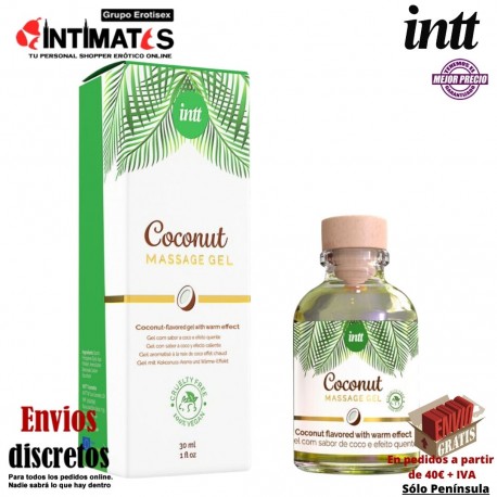 Coconut · Gel de masaje y efecto calor 30 ml · Intt, que puedes adquirir en intimates.es "Tu Personal Shopper Erótico"