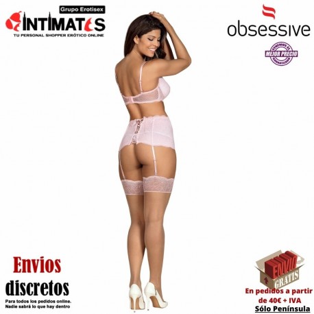 Girlly · Conjunto rosa con liguero · Obsessive, que puedes adquirir en intimates.es "Tu Personal Shopper Erótico"