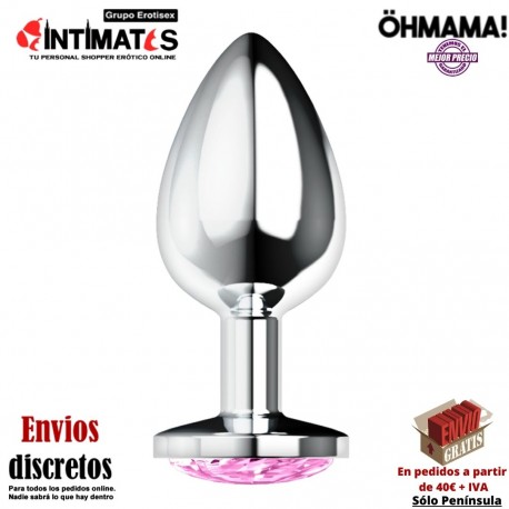 Plug anal de aluminio con cristal en la base · ÖhMama, que puedes adquirir en intimates.es "Tu Personal Shopper Erótico"