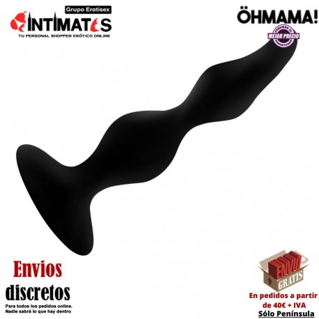 Plug anal de silicona curvado y ventosa - 125mm · Öhmama!, que puedes adquirir en intimates.es "Tu Personal Shopper Erótico"