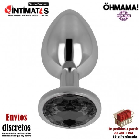 Plug anal de aluminio con cristal en la base - 70mm · ÖhMama, que puedes adquirir en intimates.es "Tu Personal Shopper Erótico"