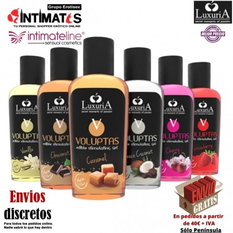 Voluptas 100 ml · Gel de masaje con sabor · LuxuriA, que puedes adquirir en intimates.es "Tu Personal Shopper Erótico"