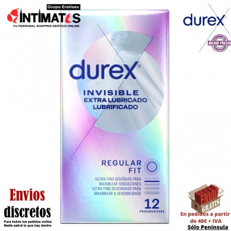 Preservativos invisibles extra lubricados 12 uds. · Durex, que puedes adquirir en intimates.es "Tu Personal Shopper Erótico"