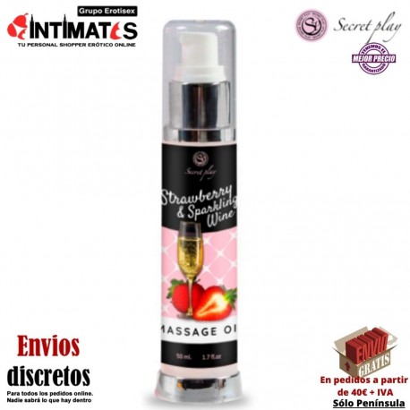 Fresa y Cava · Aceite de masaje · Secret Play, que puedes adquirir en intimates.es "Tu Personal Shopper Erótico"
