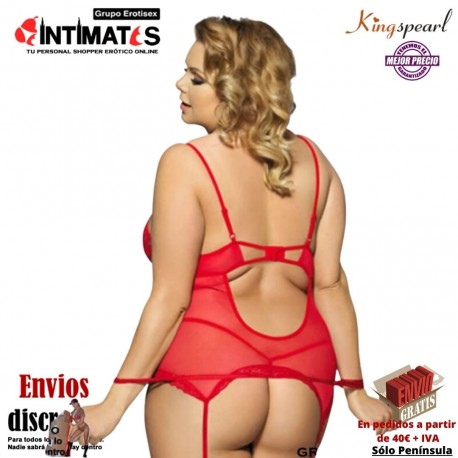 Midnight Affair · Corsé rojo con tanga y esposas · Queen Plus Size, que puedes adquirir en intimates.es "Tu Personal Shopper Erótico"