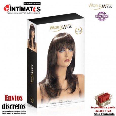 Kate · Peluca cabello castaño oscuro de cabello largo · WorldWigs, que puedes adquirir en intimates.es "Tu Personal Shopper Erótico"