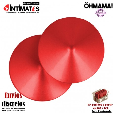 Circulo rojo · Pezoneras adhesivas de metal · ÖhMama, que puedes adquirir en intimates.es "Tu Personal Shopper Erótico"