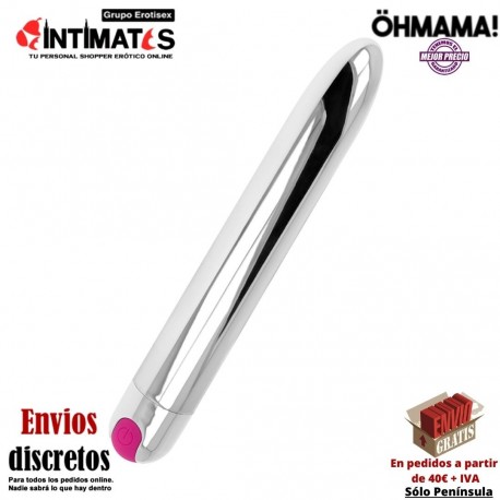 Vibrador plateado recargable · ÖhMama, que puedes adquirir en intimates.es "Tu Personal Shopper Erótico"