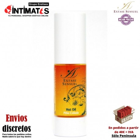 Hot Oil · Aceite de masaje 30 ml · Piña colada 30 ml · Extase Sensuel, que puedes adquirir en intimates.es "Tu Personal Shopper Erótico"
