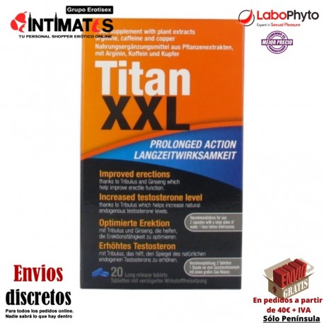 Titán XXL 20 Comprimidos · Mejora la erección y aumenta la testosterona · LaboPhyto, que puedes adquirir en intimates.es "Tu Personal Shopper Erótico"