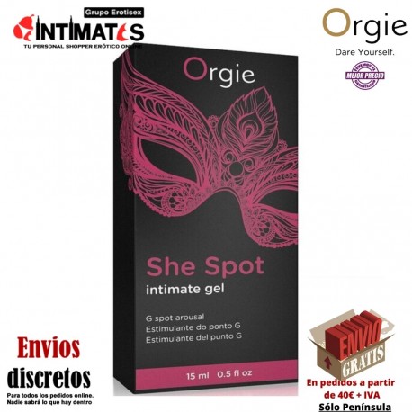 She Spot · Gel estimulador del punto G · Orgie, que puedes adquirir en intimates.es "Tu Personal Shopper Erótico"