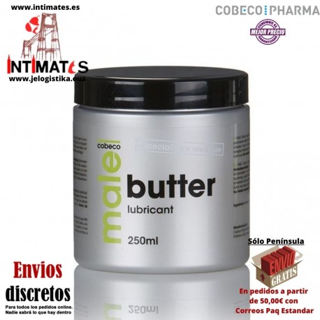 Male butter Lubricant 250 ml · Con fórmula para uso anal · Cobeco