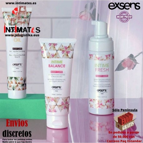 Intime Balance · Gel limpiador íntimo con aloe vera · Exsens
