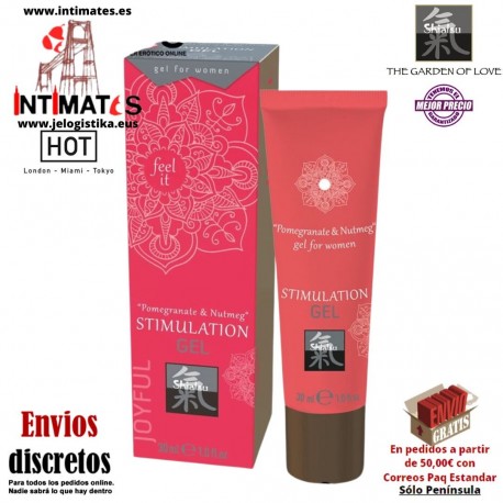 Stimulation Pomegranate & Nutmeg · Gel estimulante para mujeres 30ml · Shiatsu