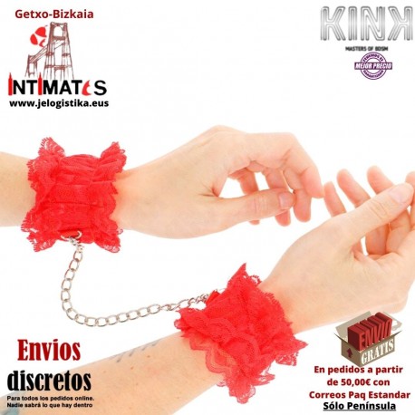 Muñequeras elásticas de encaje rojo · Kink