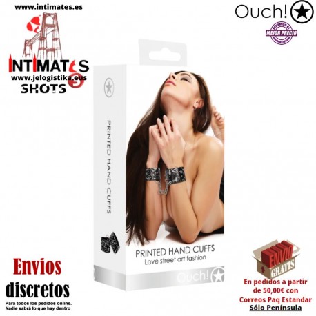 Printed Hand Cuffs · Esposas de piel para muñecas · Ouch!