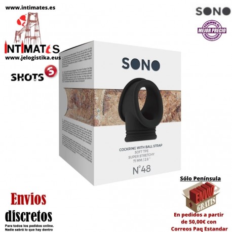 No.48 - Cockring with Ball Strap · Anillo con correa para los testículos· Sono
