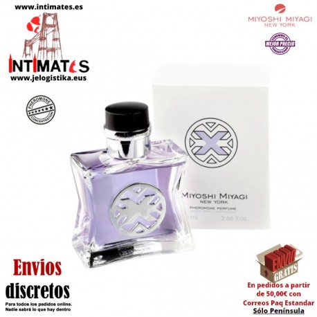 Next “X” 80 ml ♀ · Complejo activo de feromonas · Miyoshi Miyagi