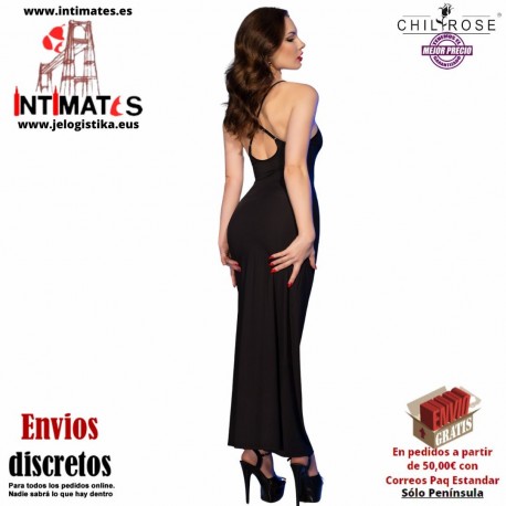 CR-4705 · Vestido largo negro · Chilirose