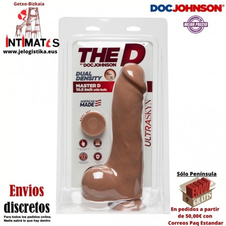 Master D - Ultraskyn™ 254mm · Pene realista con escroto · Doc Johnson