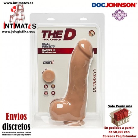 Master D - Ultraskyn™ 304mm · Pene realista con escroto · The D™ Doc Johnson