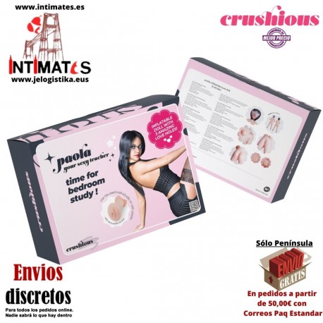 Paola la maestra sexy · Muñeca inflable con masturbador · Crushious