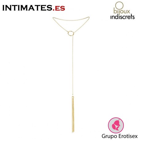 Magnifique · Collar metálico con flecos - Dorado · Bijoux