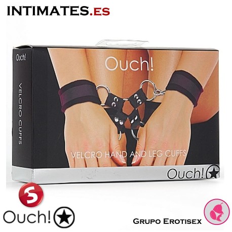 Velcro Hand And Leg Cuffs - Black · Ouch!
