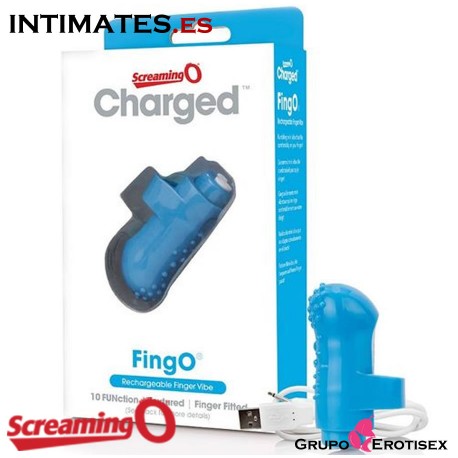 Fing O® Azul · Mini masajeador vibrante · Screaming O