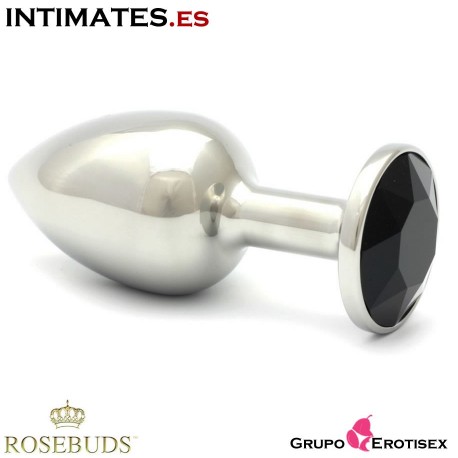 Black Verre M · Plug anal cristal Swaroski · Rosebuds