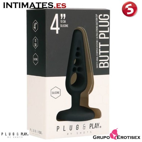Plug Anal Hueco 4-10 cm - Negro · Plug & Play