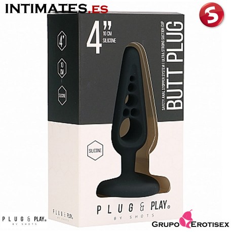 Plug Anal Hueco 3-10 cm - Negro · Plug & Play