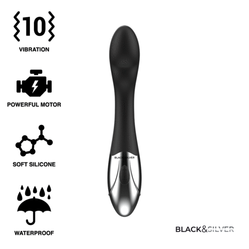 Kilian · Vibrador estimulador recargable · Black&Silver, que puedes adquirir en intimates.es "Tu Personal Shopper Erótico Online" 